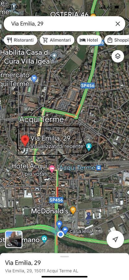 Appartamento Lella Zona Terme Centro E Vicino Habilita-Villa Igea 阿奎泰尔梅 外观 照片